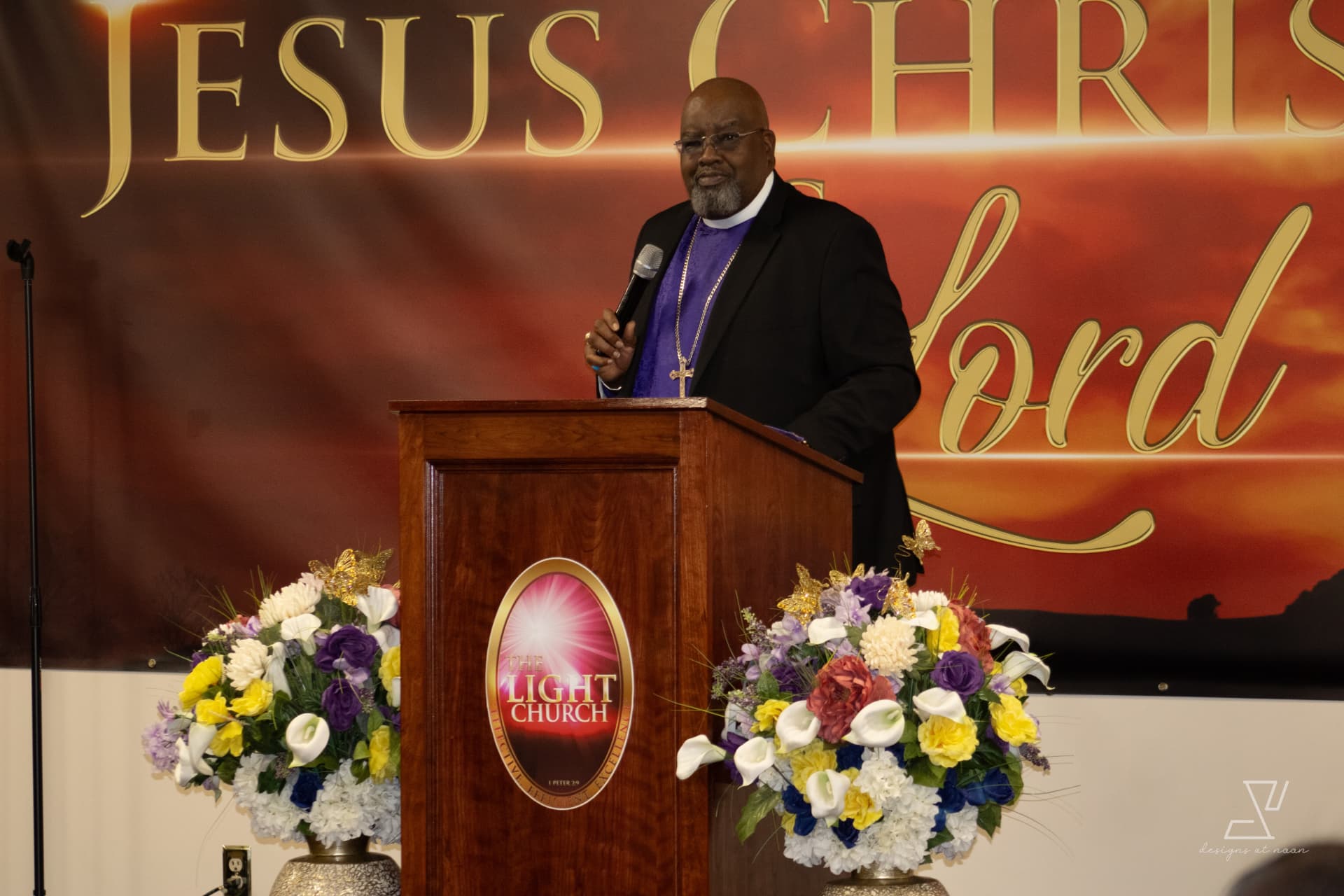 Bishop preaching at the pulpit of The Light Church